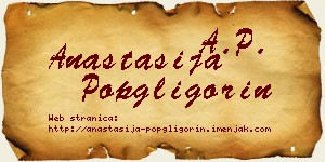 Anastasija Popgligorin vizit kartica